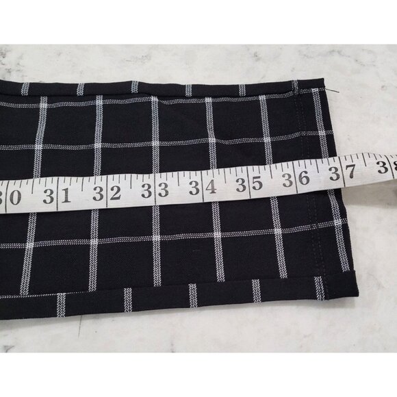 Womens Active USA Black & White Plaid Checkered Pull-on Pants Size M - Picture 11 of 13